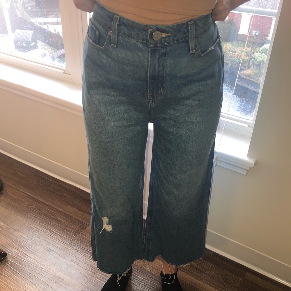 High rise, flare bottom pant.